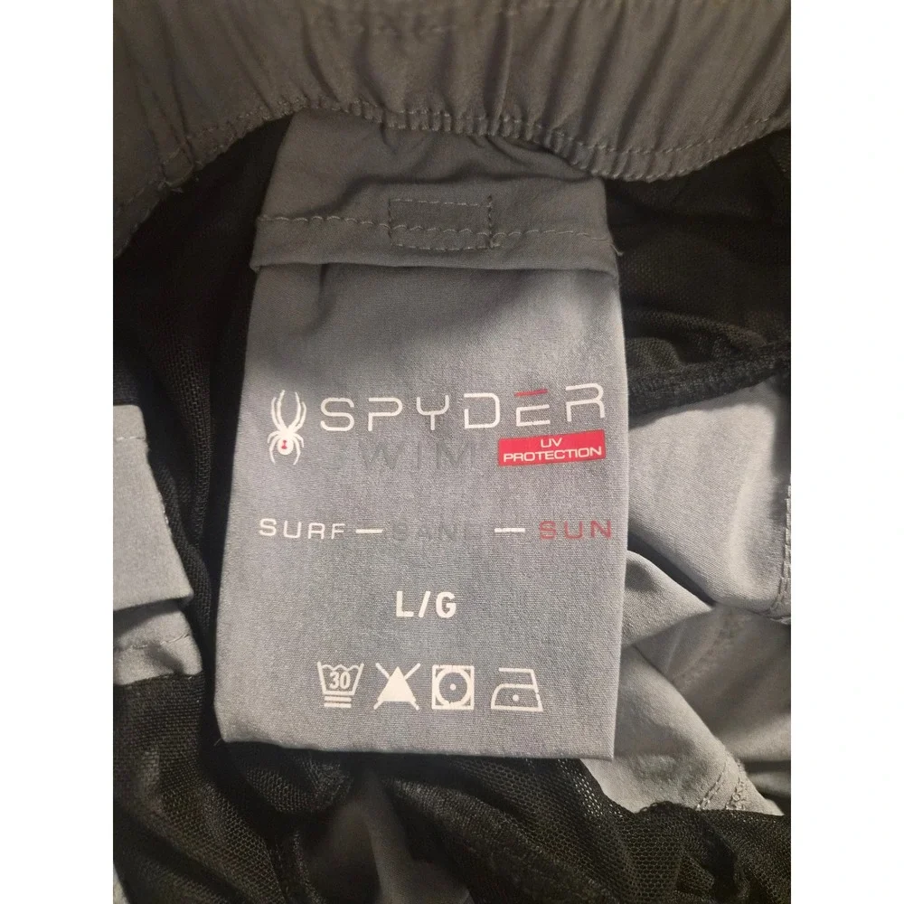 Spyder Swim Mens Board Shorts Gray UV Protection Mesh Lined Size Large L/G